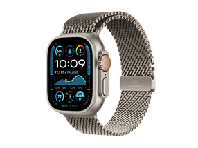 Apple Watch Ultra 2 GPS + Cellular, Titan natur, 49mm mit Milanaise-Armband, Titan natur - L