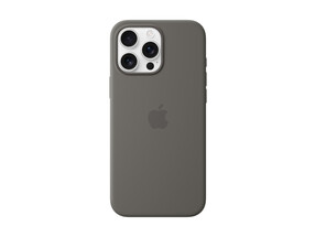 Apple iPhone 16 Pro Max Silikon Case mit MagSafe, steingrau