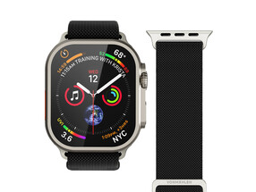 Vonmählen Classic Nylon-Armband für Apple Watch 42/44/45/49 mm, schwarz